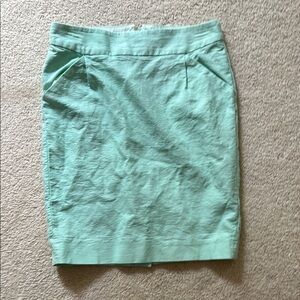 Green Knee-Length Pencil Skirt for Work